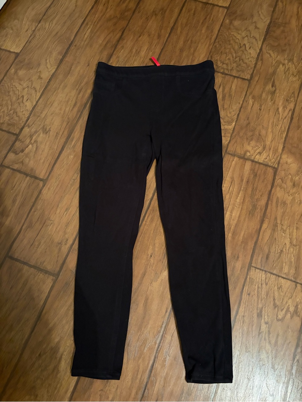 SPANX Black Leggings with Red Brand Tag